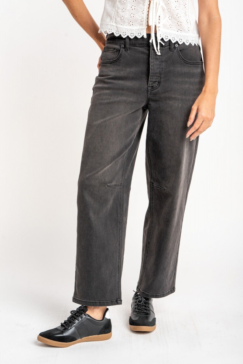 Jean Baggy Barrel Denim Gris