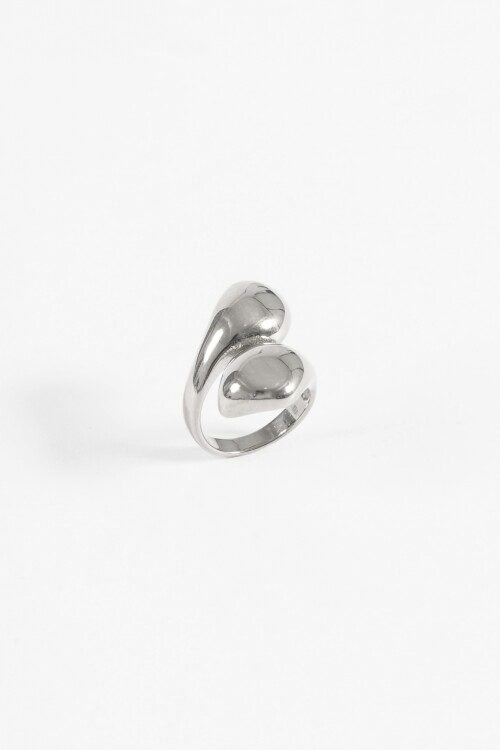 Anillo acero bold plateado