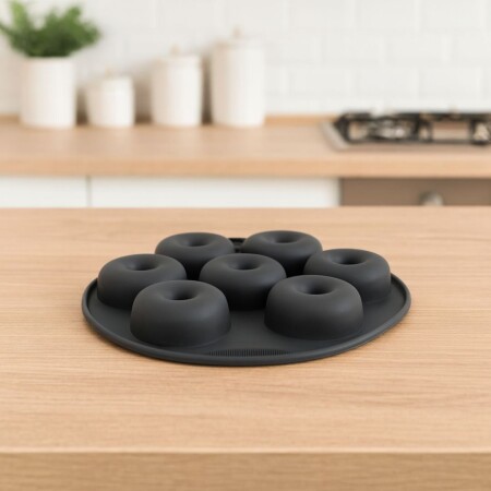 MOLDE PARA DONAS DE SILICONA 28X26X2,8CM GRIS