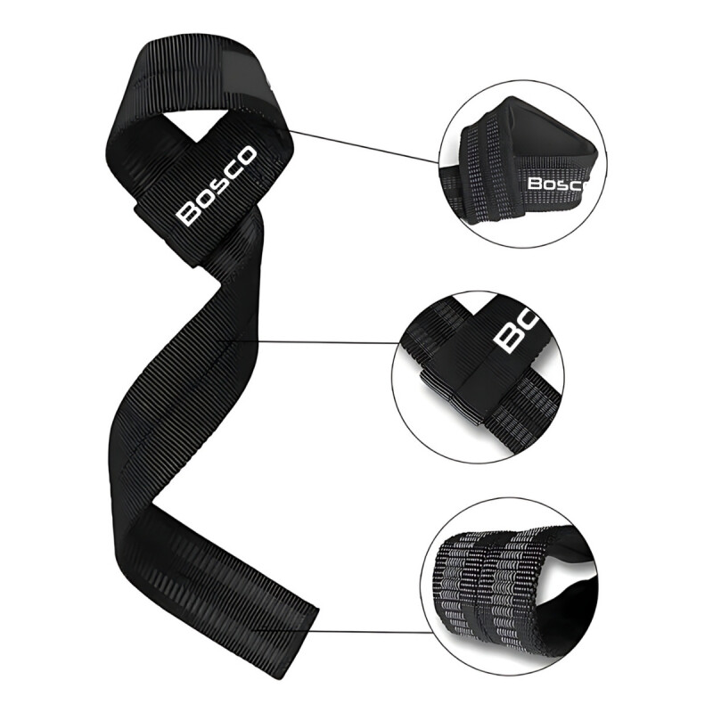 Set X2 Straps Correas Levantamiento Pesas Gym Negro Negro