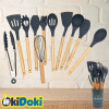 Set De Menage, 11 Utensillos De Cocina Con Soporte GRIS