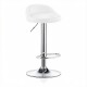 Taburete con Altura Regulable Respaldo Apoyapies Ecocuero Blanco