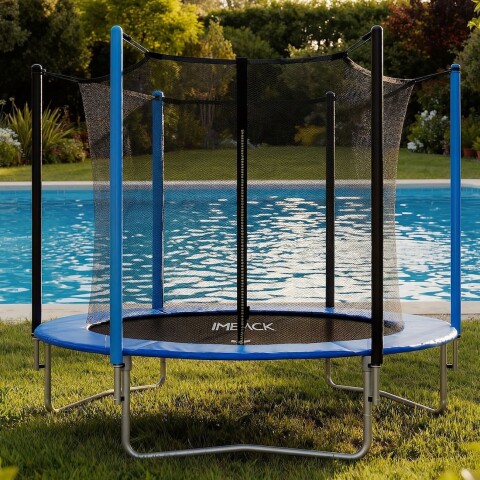 Cama Elastica 1.83 M Trampolin Saltarin Niños Adultos Grande Con Red Proteccion Imback Color Azul y Negro Cama Elastica 1.83 M Trampolin Saltarin Niños Adultos Grande Con Red Proteccion Imback Color Azul y Negro