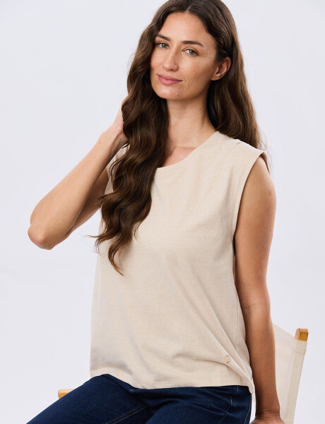 REMERA LISA DE ALGODÓN Beige