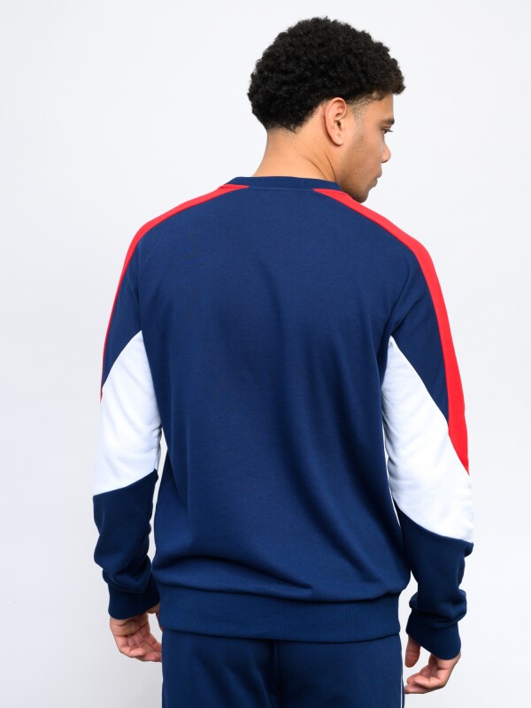 BUZO CREW Nacional Hombre Azul Marino, Blanco, Rojo