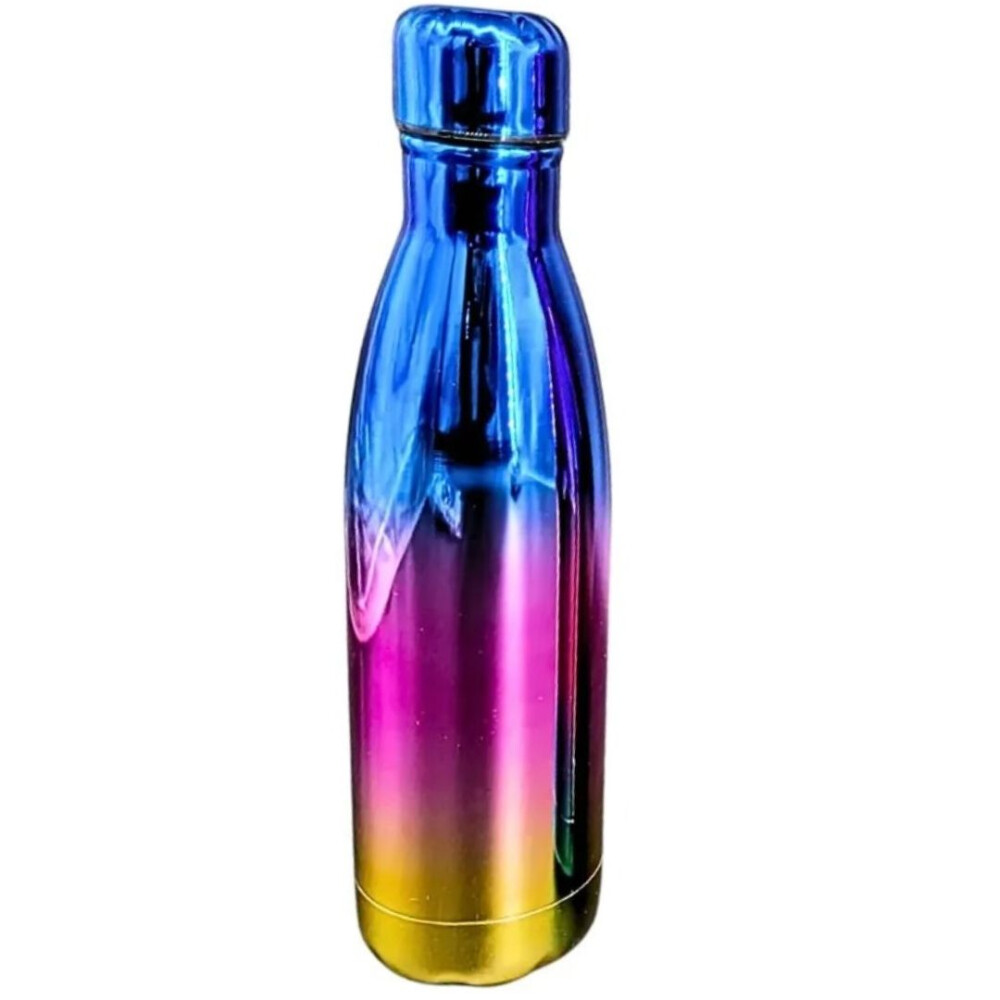 Botella térmica combinada de acero inoxidable colores metalizados de 500ml Azul/rosa