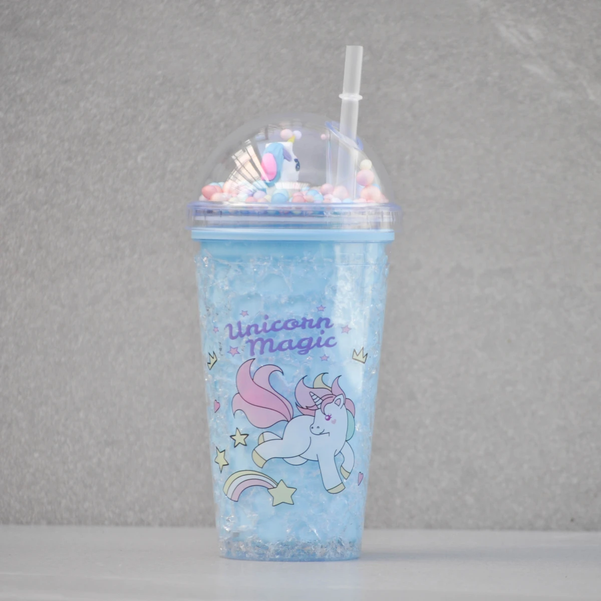 Vaso Infantil Plástico Con Sorbito 400ML 