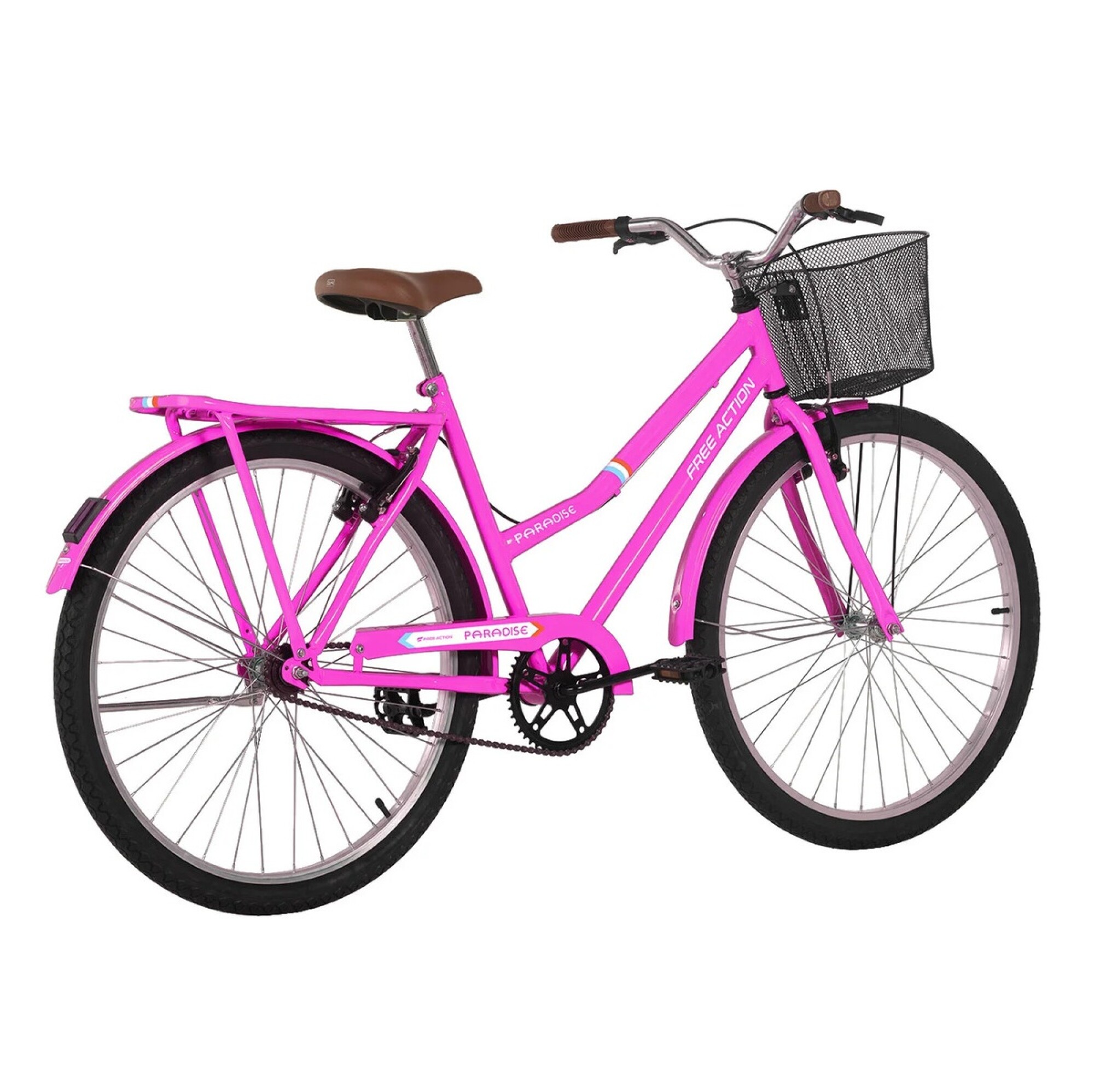 26 Rosa Bicicleta Paseo Free Action Paradise Mujer Rodado 26 Rosa 21
