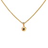 Dije Flor-Oro bajo-Piedra Zafiro-CP8553 conpiedra