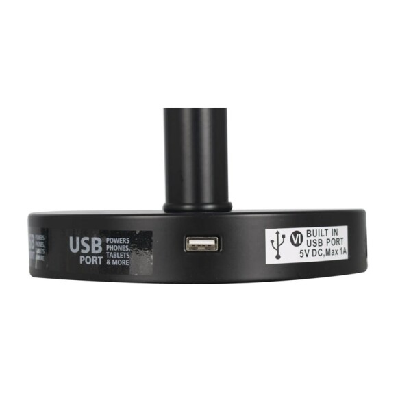Lampara De Escritorio Mesa Portátil 220V Con Puerto Usb Color Negro