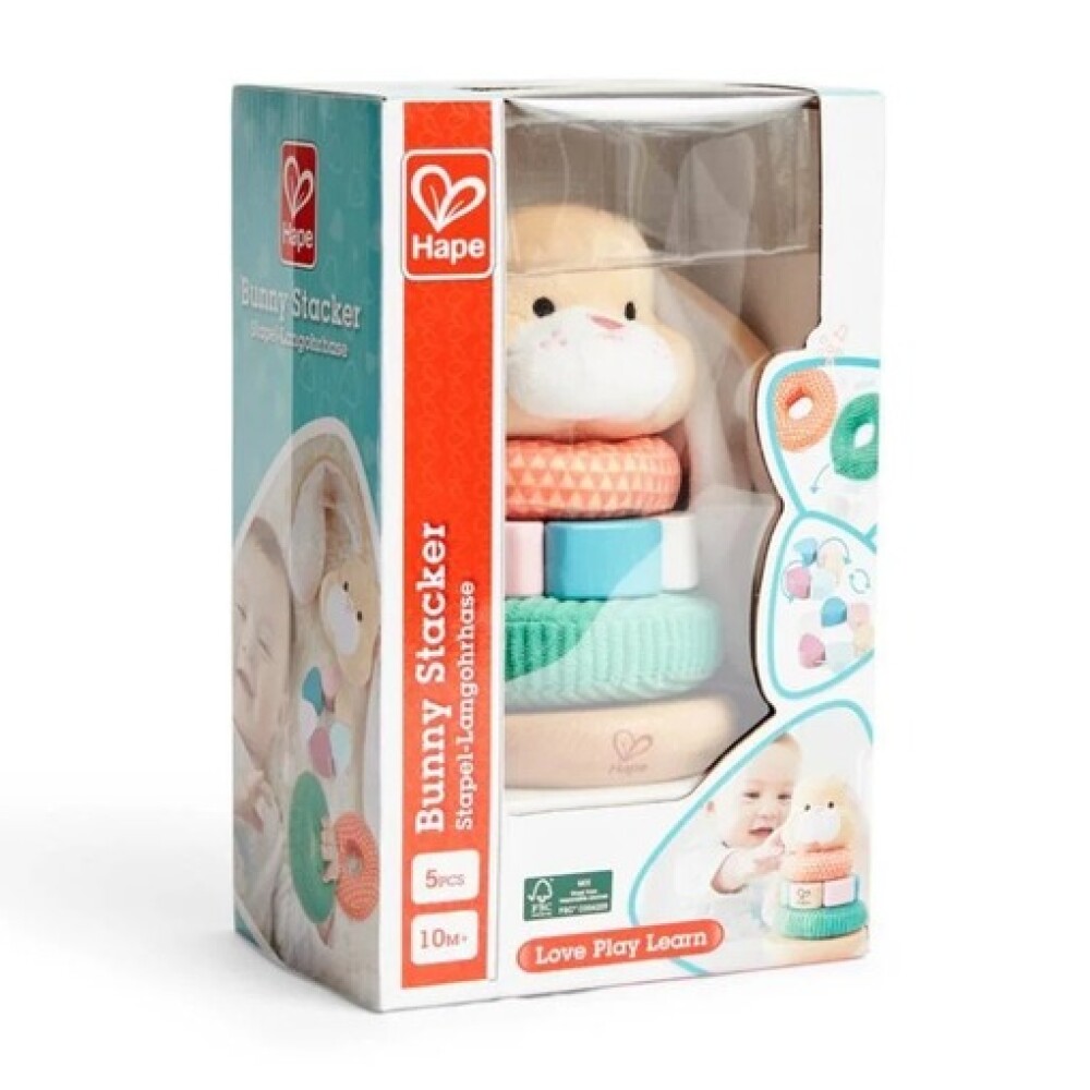 Conejo apilable madera y peluche HAPE Conejo apilable madera y peluche HAPE