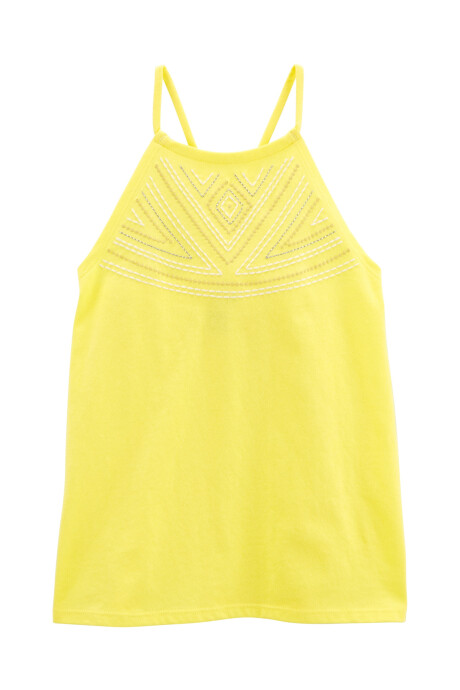 Musculosa halter bordada Sin color