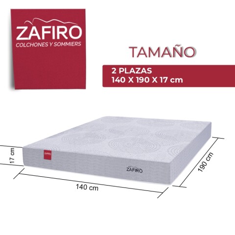 Colchón ZAFIRO LIVE 2 Plazas - Espuma Alta Densidad 28 Kg/m³ - Enrollado al Vacío - 17 cm de Altura - Soporta 120 Kg Colchón ZAFIRO LIVE 2 Plazas - Espuma Alta Densidad 28 Kg/m³ - Enrollado al Vacío - 17 cm de Altura - Soporta 120 Kg