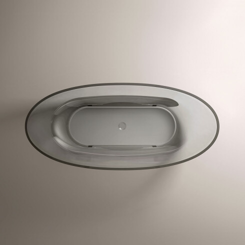 BAÑERA DE 160X72X56 GRIS HUMO TRANSPARENTE INCLUYE DESAGUE GAMAS DE GRIS