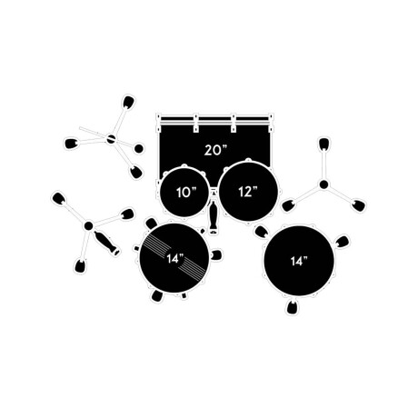 Batería Pearl Export Exx705np31 Jet Black 5pcs Con Hardware Batería Pearl Export Exx705np31 Jet Black 5pcs Con Hardware