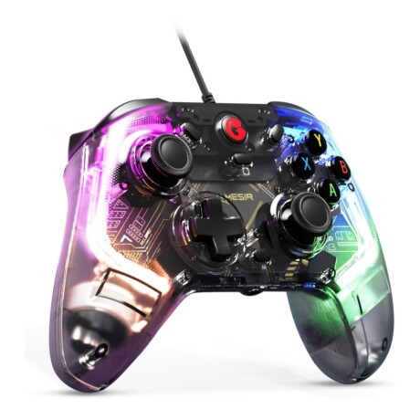 Joystick GameSir T4 Kailed Gamepad Cableado Retroiluminado RGB para PC / Nintendo Switch / Android Transparente