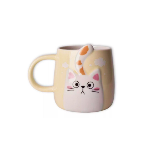 Taza De Cerámica De Diseño Gatito Amarillo