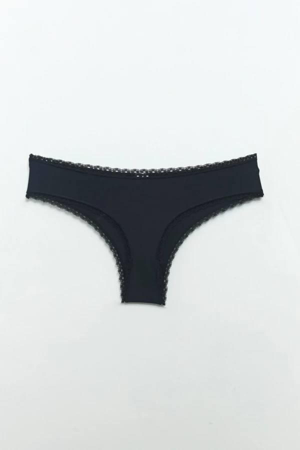Pack x2 bombacha bikini encaje microfibra Crudo Y Negro