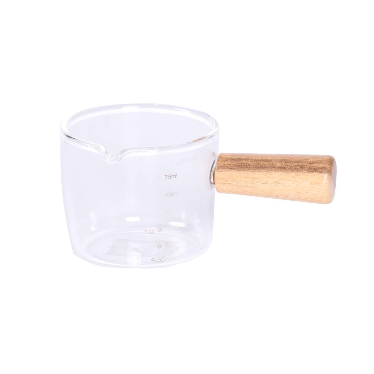 MINI MEDIDOR 100ML - VIDRIO-Y-MADERA TRANSPARENTE A102 