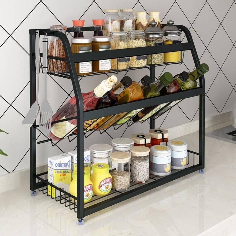 Rack especiero acero y hierro 3 niveles Rack especiero acero y hierro 3 niveles
