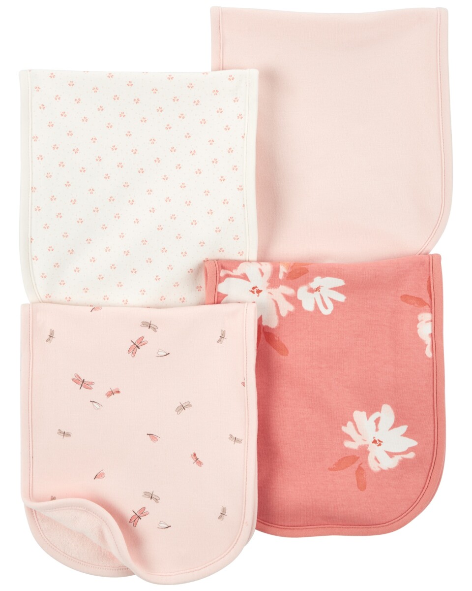 Pack cuatro babitas de algodón, estampadas 