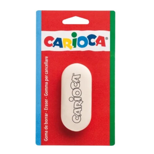 Goma de Borrar Plástica Ovalada Carioca Blister – 6 cm Alta Calidad N/a