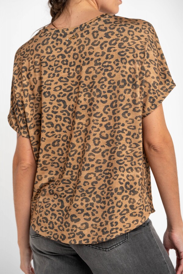 Remera Print Marrón