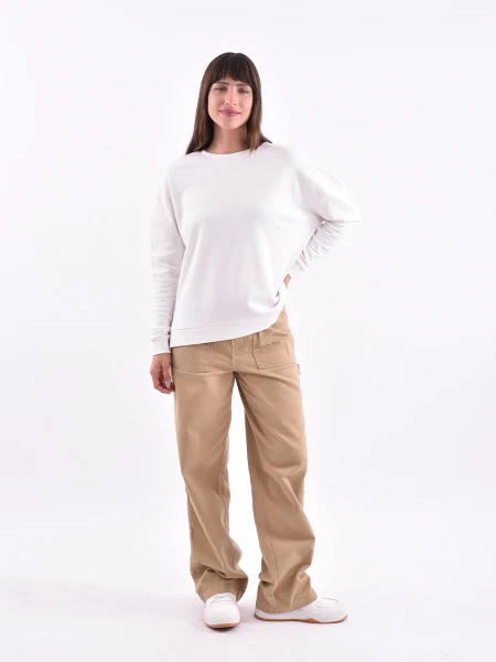 SWEATSHIRT WITH SIDE CUTS OFF WHITE