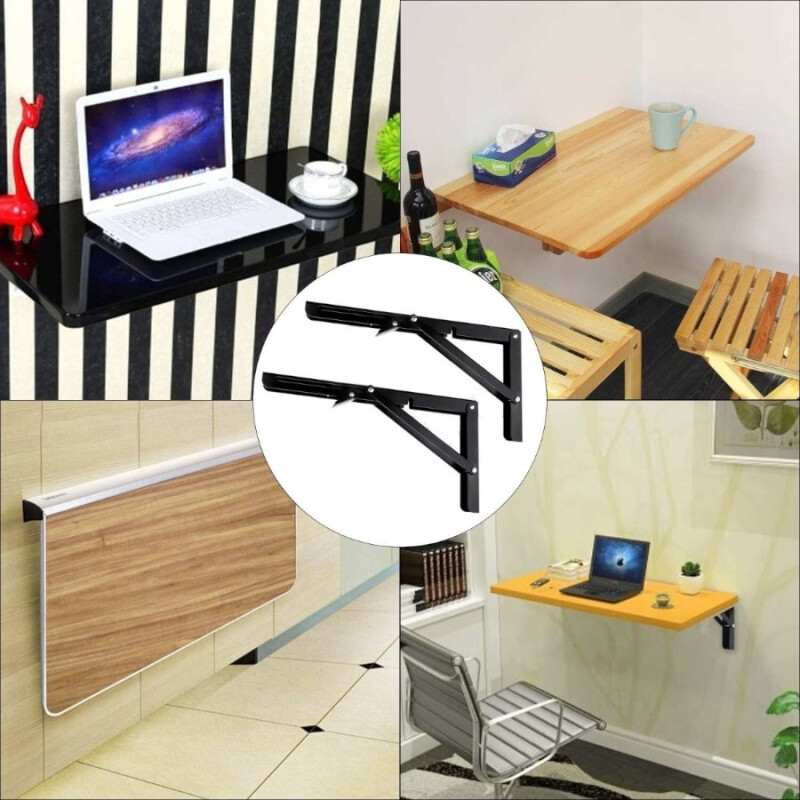 Ménsula metálica plegable 40x17 Negro