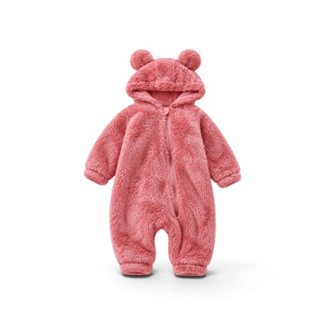 Body Bebé Abrigo Peluche Cierre Rosa