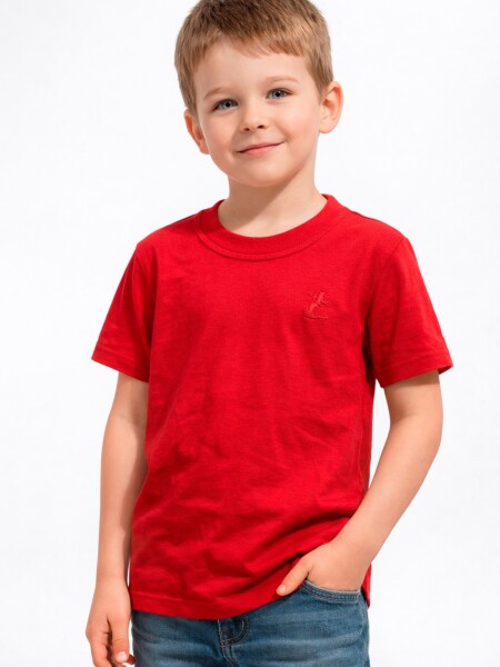 Remera Básica de Niños Roja