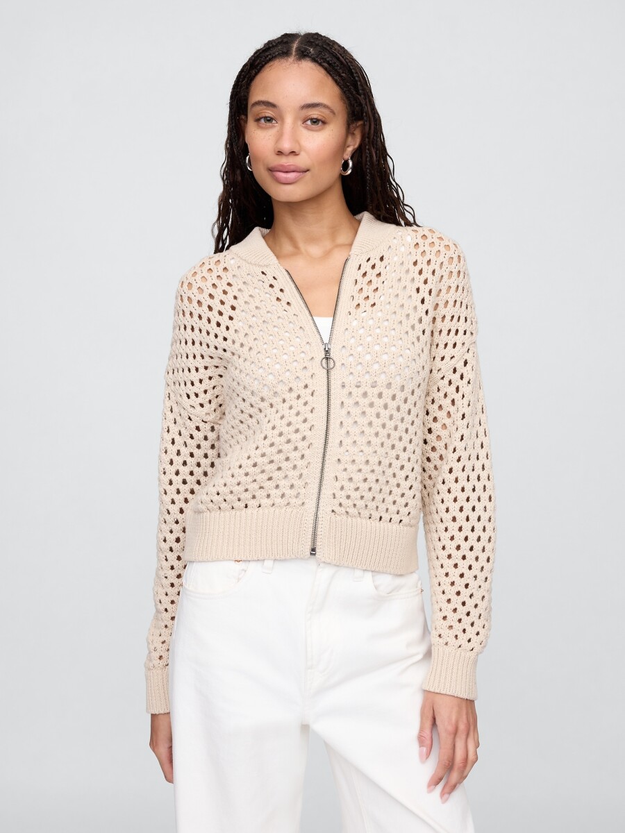 Campera Bomber Crochet Mujer - Bedrock 291 