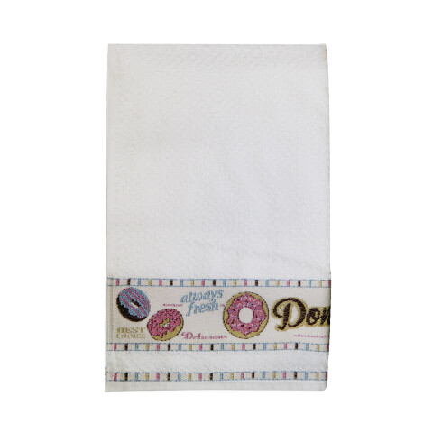 Repasador Jacquard para Bordar Dohler 45 cm x 70 cm 5962 DONUTS BCO