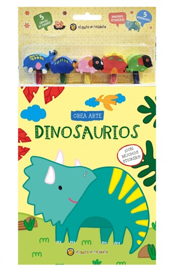 Crea arte: lápices, borradores y stickers. Dinosaurios Crea arte: lápices, borradores y stickers. Dinosaurios