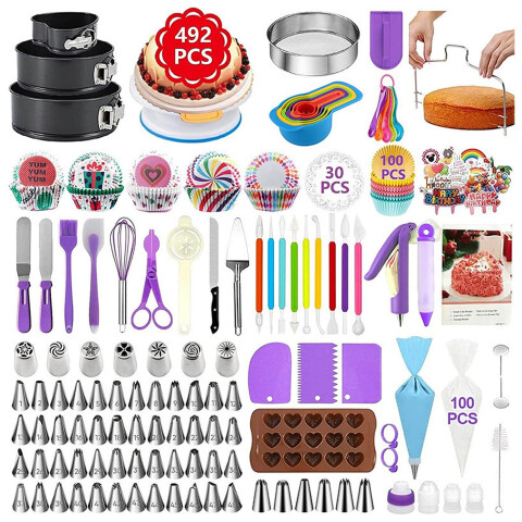 Set de Repostería IMBACK IBK-HMJ078-MIX | 492 Piezas Profesionales | Decoración de Tortas, Cupcakes y Postres Set de Repostería IMBACK IBK-HMJ078-MIX | 492 Piezas Profesionales | Decoración de Tortas, Cupcakes y Postres