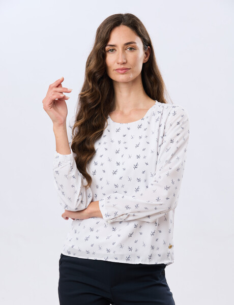 BLUSA CLASICA Hojas Azul