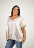 Blusa de seda lisa Blusa de seda lisa
