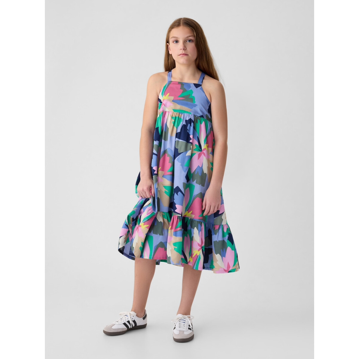 CROSS BCK MIDI DRESS - SP APR MLT FLRL 
