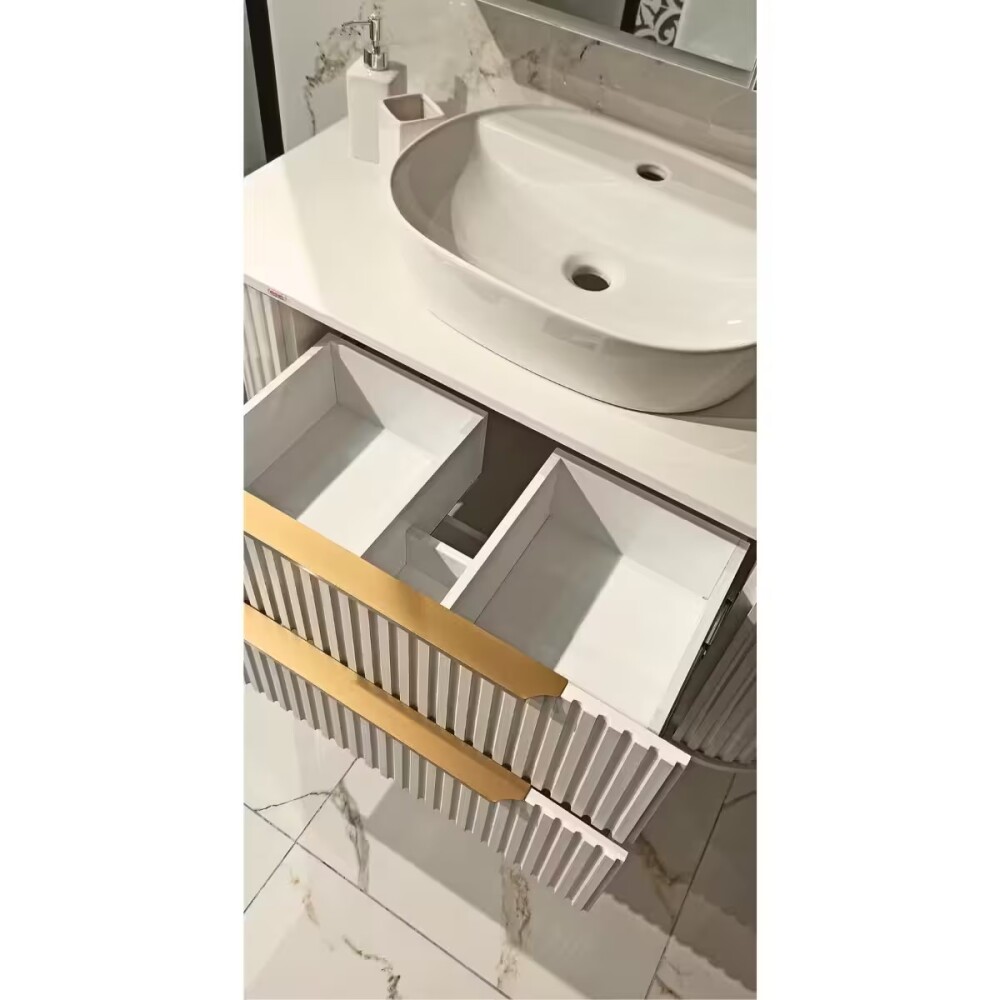 Mueble de baño Suspendido Alice Blanco 100cm sin bacha Mueble De Baño Suspendido Alice Blanco 100cm Sin Bacha