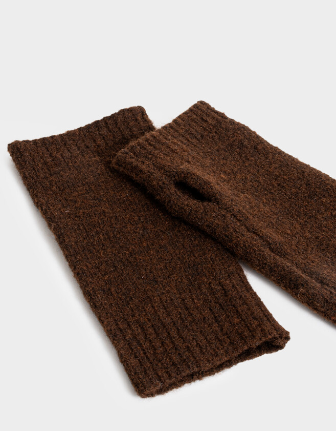 Guantes Varios Clasico Guantes Tejidos - Marron Oscuro