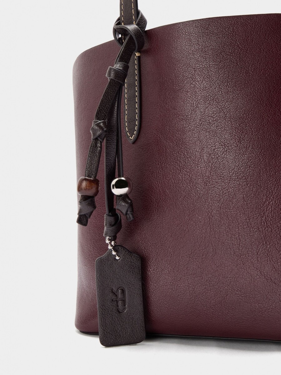 Bolso Shopper Reversible Con Bolsa Extraíble M burdeos