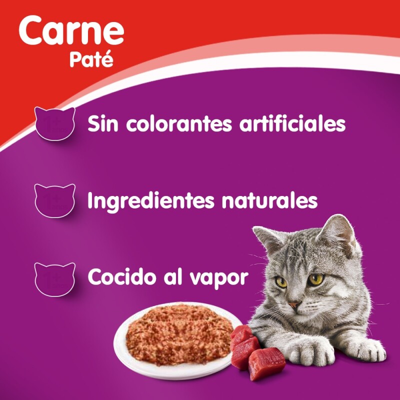 WHISKAS PATE LATA ALIMENTO HUMEDO CARNE 340 GRAMOS