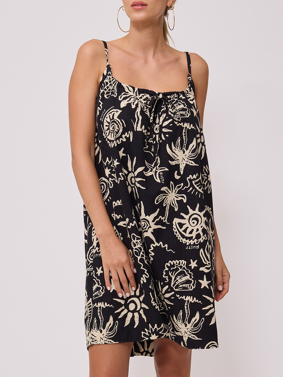 VESTIDO CORTO ARTYA RUSTY - Negro 