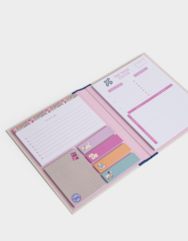 Librería Sets Set De Notas Adhesivas - Blanco Crudo