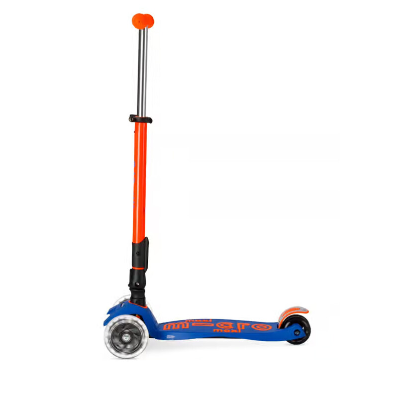 Monopatín Maxi Micro Deluxe Neón Led Plegable Naranja