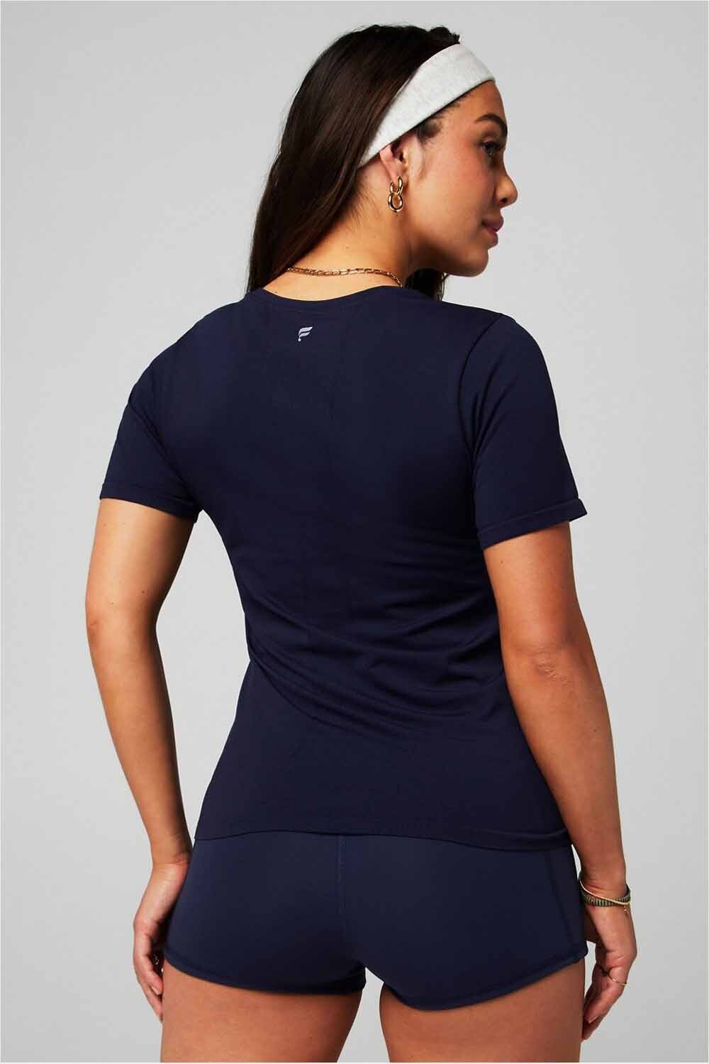Top Feather Tech+ Short-Sleeve Mujer Deep Navy