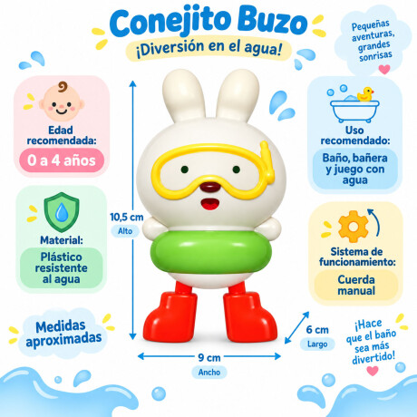 Juguete Baño Bebé Nadador Animal Cuerda Agua Infantil Verde Claro
