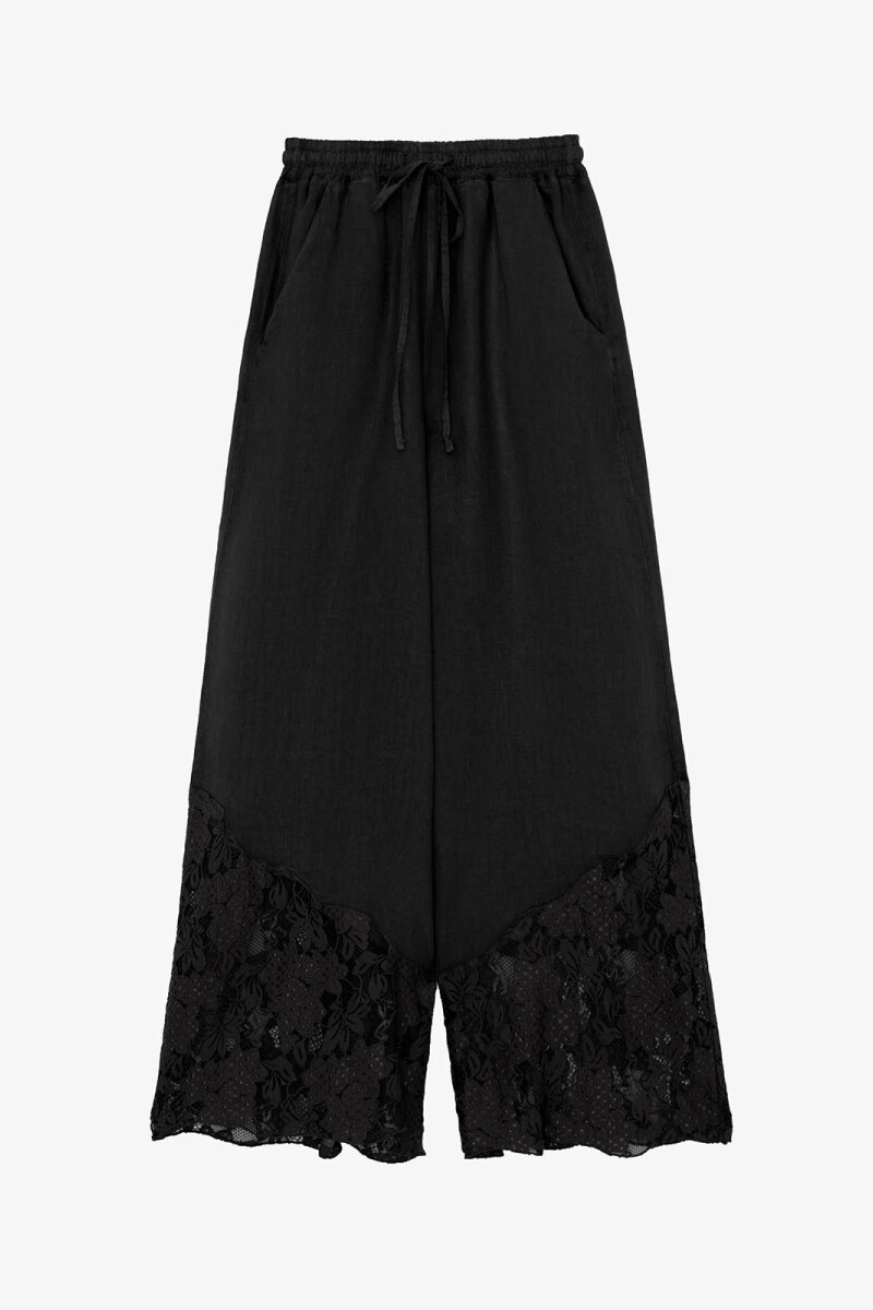 PANT LINO ENCAJE Negro