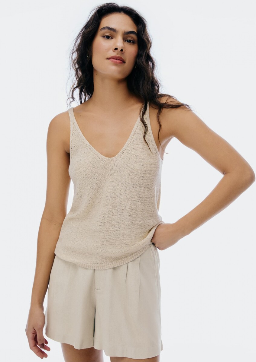 BLUSA SM FEM - BEIGE 