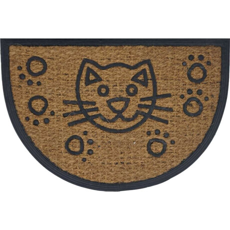 Felpudo Coco/Goma Semicirculo 40X60Cm H.1Cm Gato